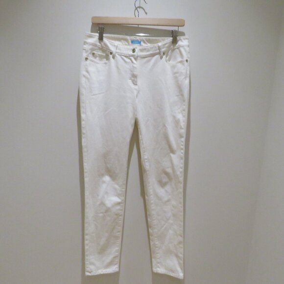 J. MCLAUGHLIN Lexi 4 Way Stretch Slim Leg Jeans in White Denim Preppy - Size 10 - Picture 3 of 14